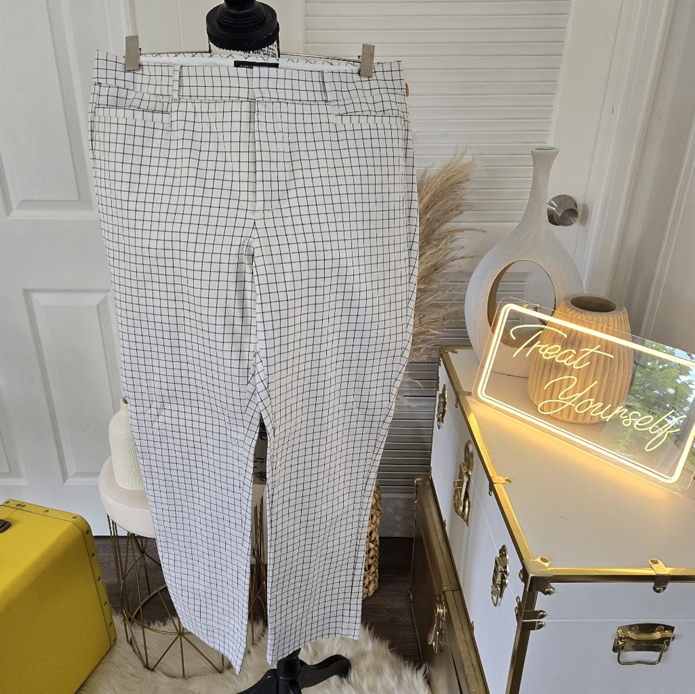 Classy Black & White Grid Pattern Slacks - image 1